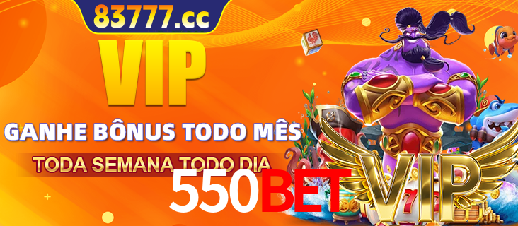 Banner promocional do 550BET oferecendo 100% de recompensas adicionais contínuas para quem fizer o login diário (Daily sign-in), com um mascote de coelho.